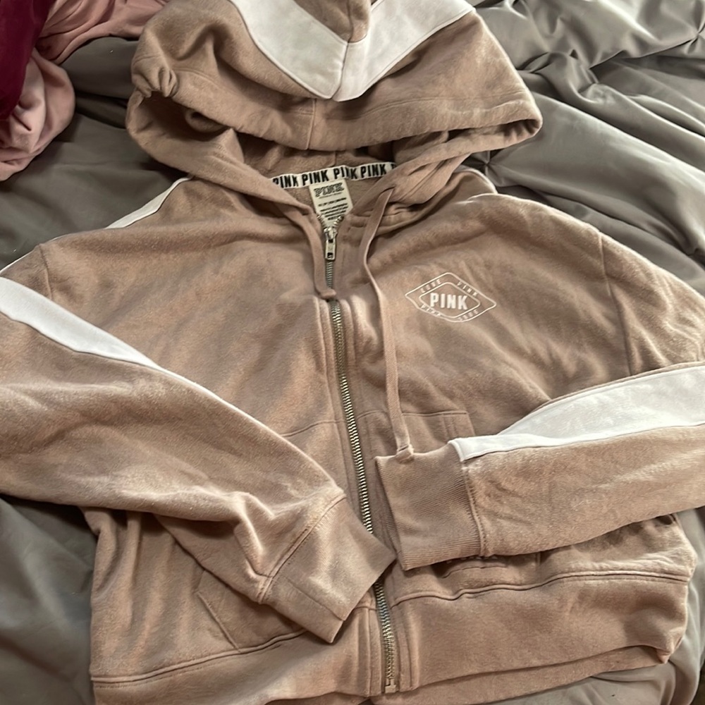 Cropped zip up hoodie